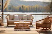 Furniture architecture outdoors balcony. 