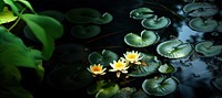 Natural water lillies outdoors nature flower. AI generated Image by rawpixel.