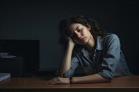 Woman worker portrait worried office. AI generated Image by rawpixel.