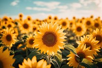 Sunflowers field blooming backgrounds. AI generated Image by rawpixel.