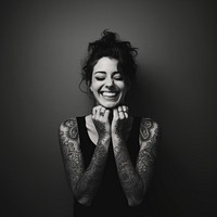 Tattoos portrait photography smiling. 