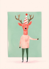 Deer animal art christmas. 