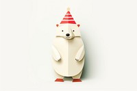 Happy polar bear celebrating Christmas wearing Santa ha snowman animal representation. AI generated Image by rawpixel.