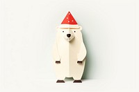 Happy polar bear celebrating Christmas wearing Santa ha christmas snowman anthropomorphic. 