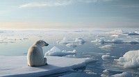 Polar bear, wildlife outdoors. 