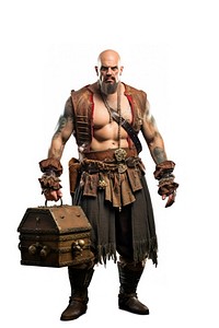 Big pirate adult white background bodybuilding. AI generated Image by rawpixel.