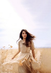 Photo of woman in wildflower. AI generated Image by rawpixel.