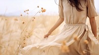 Photo of woman in wildflower. AI generated Image by rawpixel.