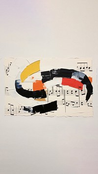 minimal simple music note with ripped paper collage. AI generated Image by rawpixel.
