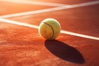 photo of tennis on a court. AI generated Image by rawpixel.