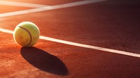 photo of tennis on a court. 