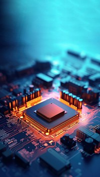 Photo of a computer desktop with cpu isolated on a color background. AI generated Image by rawpixel.