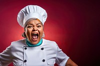 Photography of An Indian women plus size as a Head chef speacking. 