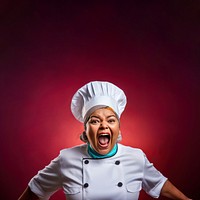 Photography of An Indian women plus size as a Head chef speacking. 