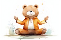 Bear toy representation cross-legged. AI generated Image by rawpixel.
