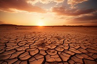 Racked earth desert floor outdoors horizon nature. 