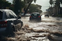 Flash flooding car vehicle transportation. 