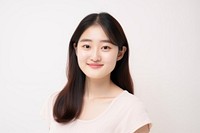 Pretty Korean woman smiling looking adult. 