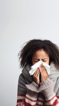 photo of african american young girl got flu. AI generated Image by rawpixel.