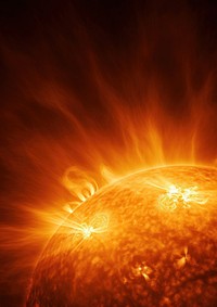 photo of big sun surface with solar. 