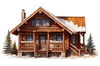 Cabin house architecture building white background. AI generated Image by rawpixel.
