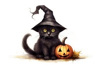 Halloween black cat animal mammal. AI generated Image by rawpixel.