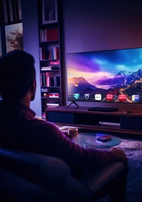 photo of smart tv in living room. 