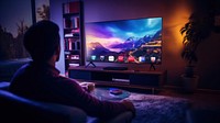 photo of smart tv in living room. 