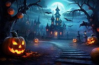 3d illustration Halloween halloween night. 