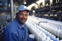 African American man, dairy industry photo. AI generated image by rawpixel.