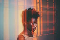 African american woman contemplation hairstyle portrait. AI generated Image by rawpixel.