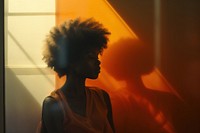 African american woman adult contemplation backlighting. AI generated Image by rawpixel.