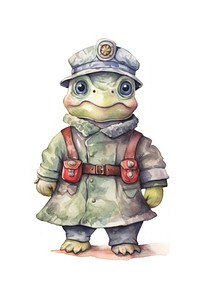 Tortoise policeman cartoon white background representation. AI generated Image by rawpixel.