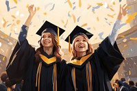 Graduation student celebration university. AI generated Image by rawpixel.