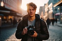 Young camera photography portrait. 