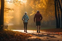 Jogging running morning autumn. AI generated Image by rawpixel.