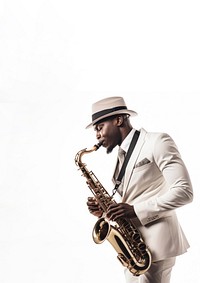 Man playing saxophone. AI generated Image by rawpixel.