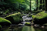 River nature forest stream. AI generated Image by rawpixel.