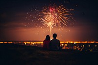 A firework fireworks night outdoors. 