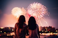 A firework fireworks night outdoors. 