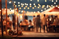 A seaside party defocused lighting outdoors. 