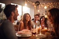 Family celebration laughing candle party. AI generated Image by rawpixel.