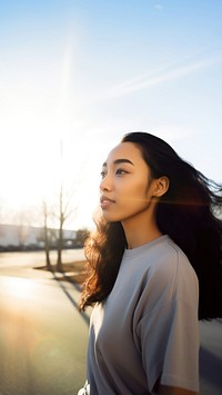 Portrait sunlight adult women. 