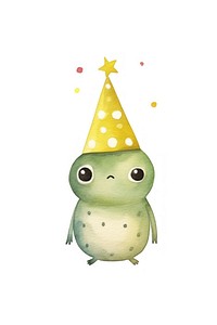 Cartoon frog party hat character. 