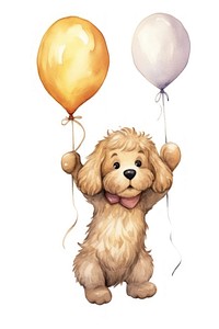 Balloon cartoon puppy character. 