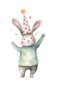 Party hat character rabbit happy. 