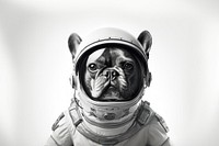 Animal astronaut portrait bulldog mammal. 