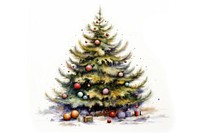 Christmas tree winter plant white background. AI generated Image by rawpixel.