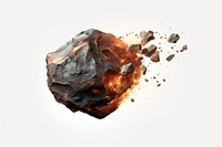 Meteorite white background accessories exploding. 