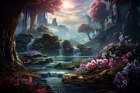 Enchanted landscape outdoors nature. AI generated Image by rawpixel.